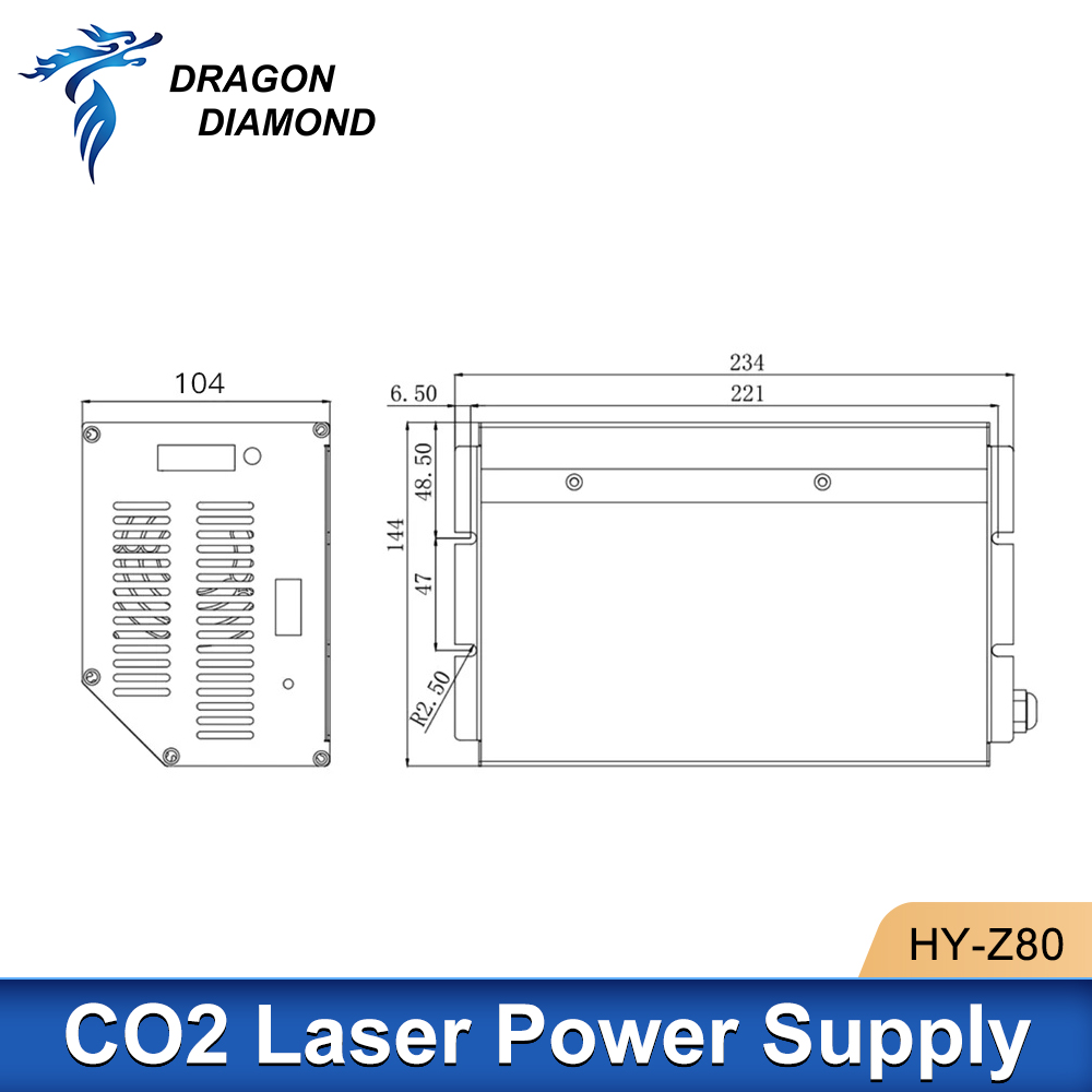 Dragon Diamond HY-Z80 Co2 лазе – обзор и цена Laser Power Supply 60W